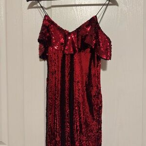Zara Red Sequin Mini Dress